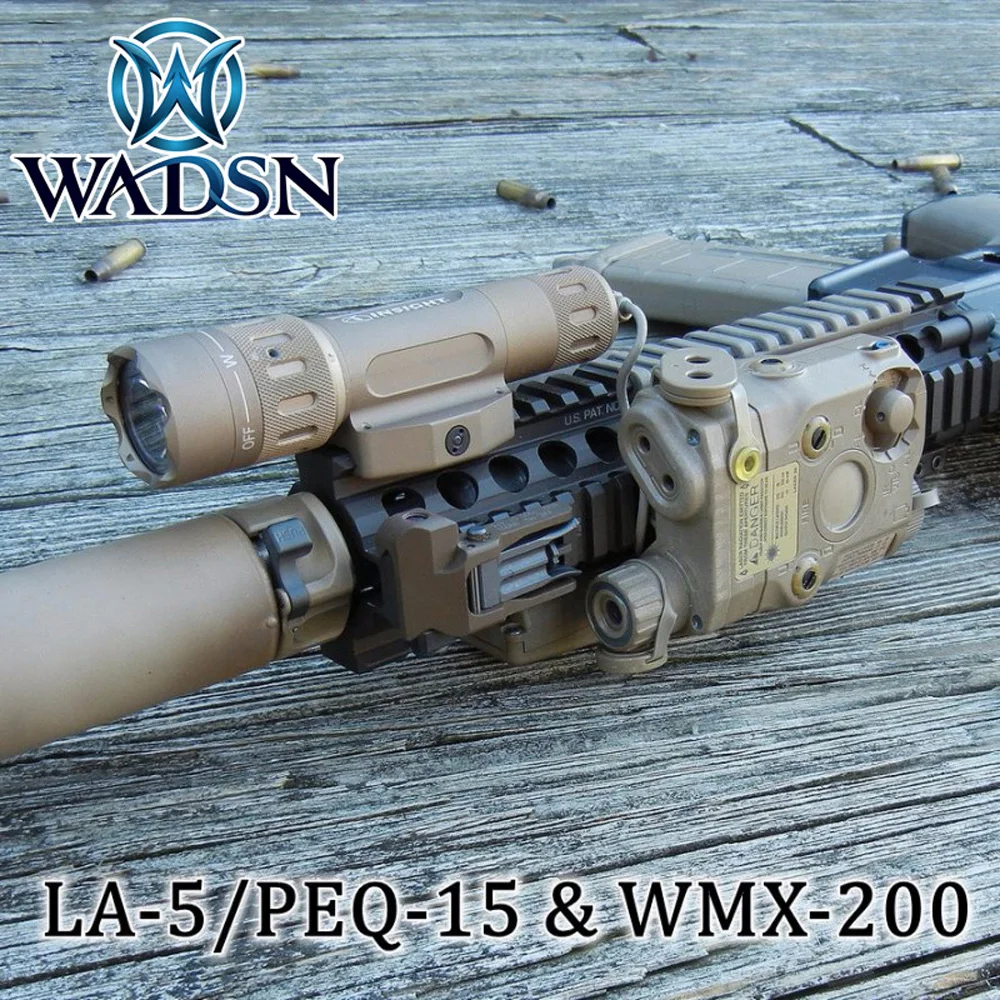 WADSN страйкбол тактический светильник комбо Ла-5/PEQ-15& WMX-200 светильник вспышки& двойной пульт дистанционного управления WEX418 охотничий оружейный светильник