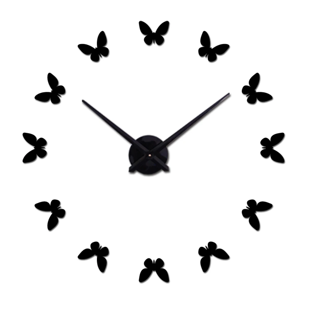 2018 Hot Sale Wall Clock Reloj De Pared Acrylic Mirror Clocks Europe Diy 3d Stickers Large Decorative Quartz Watch Living Room|stickers