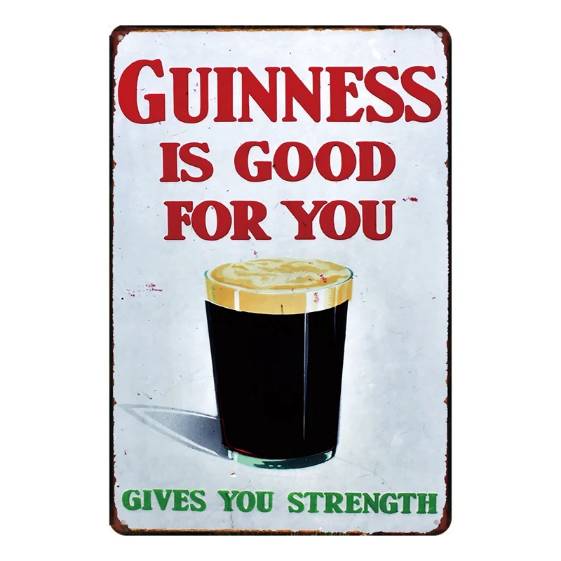 Жестяная металлическая пластина в стиле ретро от Guinness вывеска для стены бара