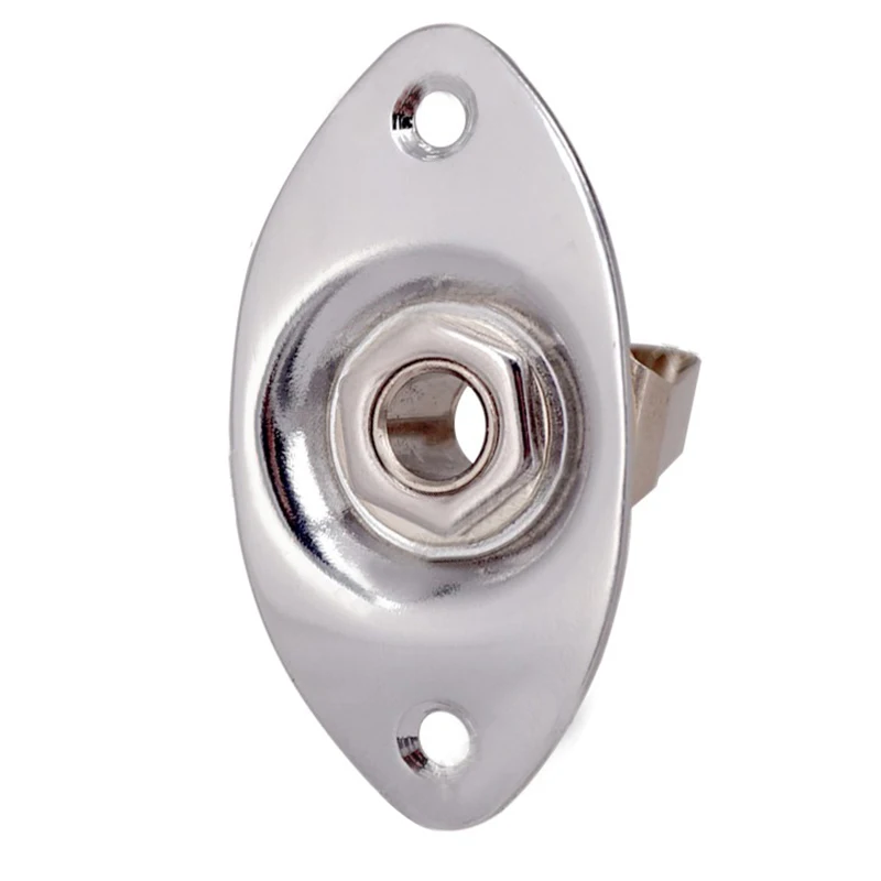 Oval Indented Jack Output Plate Jackplate and Socket for Mono Electric Guitar Silver | Спорт и развлечения
