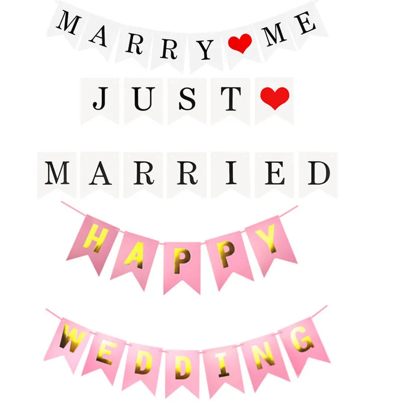 Просто женатый белый баннер гирлянда в рустикальном стиле свадебные украшения