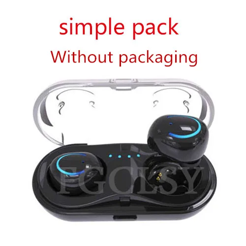 Without packaging Fgclsy Q18 мини Беспроводной Bluetooth наушники-вкладыши стерео наушники с шумоподавлением Беспроводной, гарнитура с микрофоном, наушники с зарядный чехол - Цвет: Without packaging