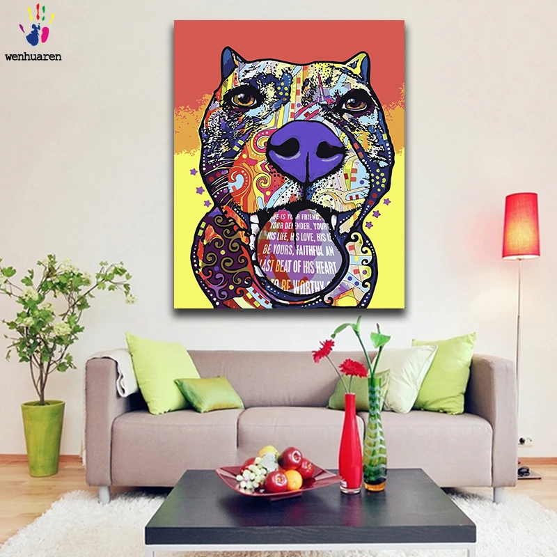 paint by numbes art painting numbers Color animals Dog Owl bird Be riotous with colour Lovely Animal Handmade Amusing gift | Дом и сад