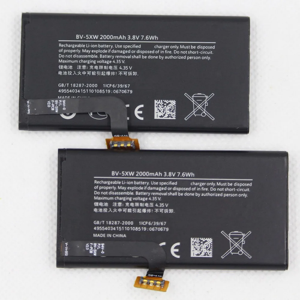 

Аккумулятор BV-5XW мобильный телефон для Nokia Lumia 1020, EOS BV5XW, 2000 мА · ч, с клеем