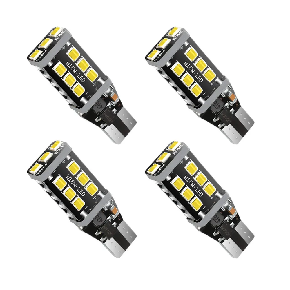 4 шт. T15 906 W16W 921 912 светодиодный Обратный лампы 2835 15SMD Canbus Error Free автомобильный светодиодный лампы только для помощи при движении задним ходом светильники 12 v