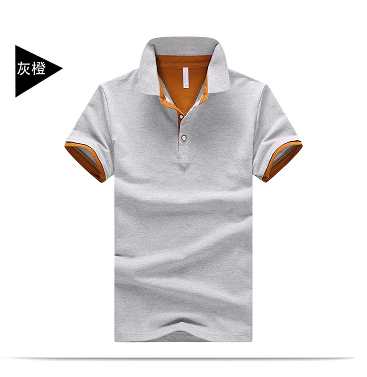 Grandwish, 95% хлопок, мужская рубашка поло с отложным воротником, 4XL, новинка, Homme Camisa, рубашки поло с коротким рукавом, PA982 - Цвет: Gray Orange