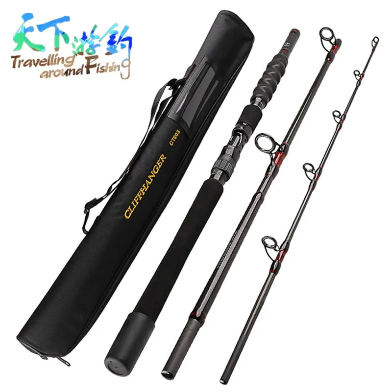 TAF 1.8m 2.1m Telescopic Fishing Rod Lure Weight 70-250g Line Weight 20-50lb 3 Section Fishing Rod Vara De Pesca Fishing Pole
