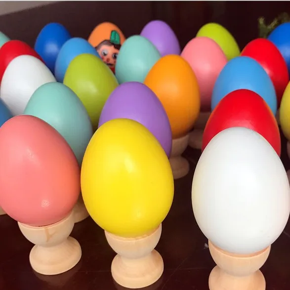 Mix color Деревянные Имитационные игрушки граффити пасхальные яйца расписанные вручную яйца деревянные игрушки поддельная еда 5 шт./лот в комплект не входит яйцо - Цвет: Mix color