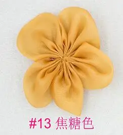 Mustard Yellow Набор из 50 шт. оранжевые пять лепестков Свадебные цветы Шелковые Цветы из органзы белый, бежевый, синий, красный, темно-синий, Аква и розовый(16 цветов - Цвет: Mustard Yellow