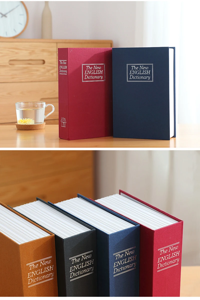 Новые подарки на день рождения Подарки на год наличные Jewelry Box Портативный дом книги сейфы пистолет коробки сейфы пароли типа Тип ключа большой Размеры