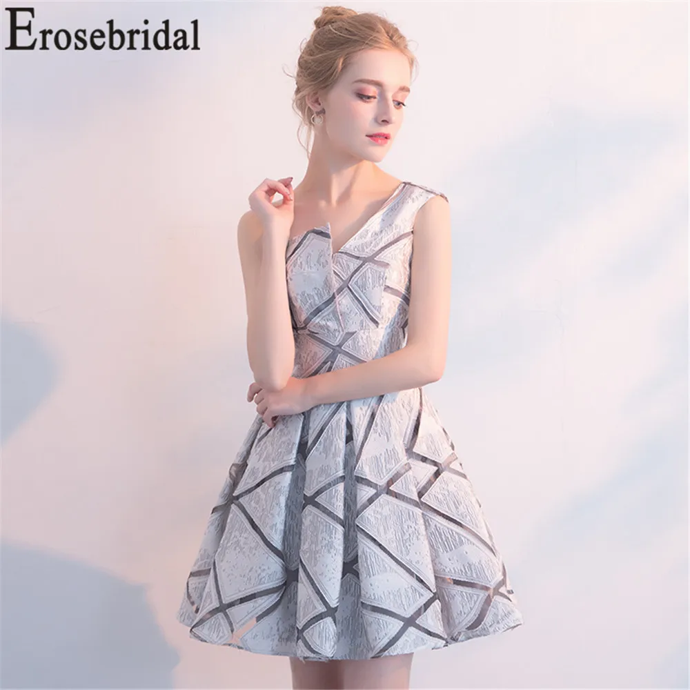 Erosebridal Короткие платье для выпускного вечера 2019 красный серый Формальные Для