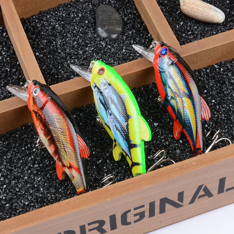 

1Pcs 8cm/10.9g Wobblers Crank Artificial Fishing Baits Hard Lure with 2 Treble Hooks for Sea Ocean Boat Fishing
