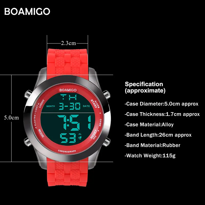 Мужские спортивные часы мужские цифровые со светодиодным дисплеем резиновые