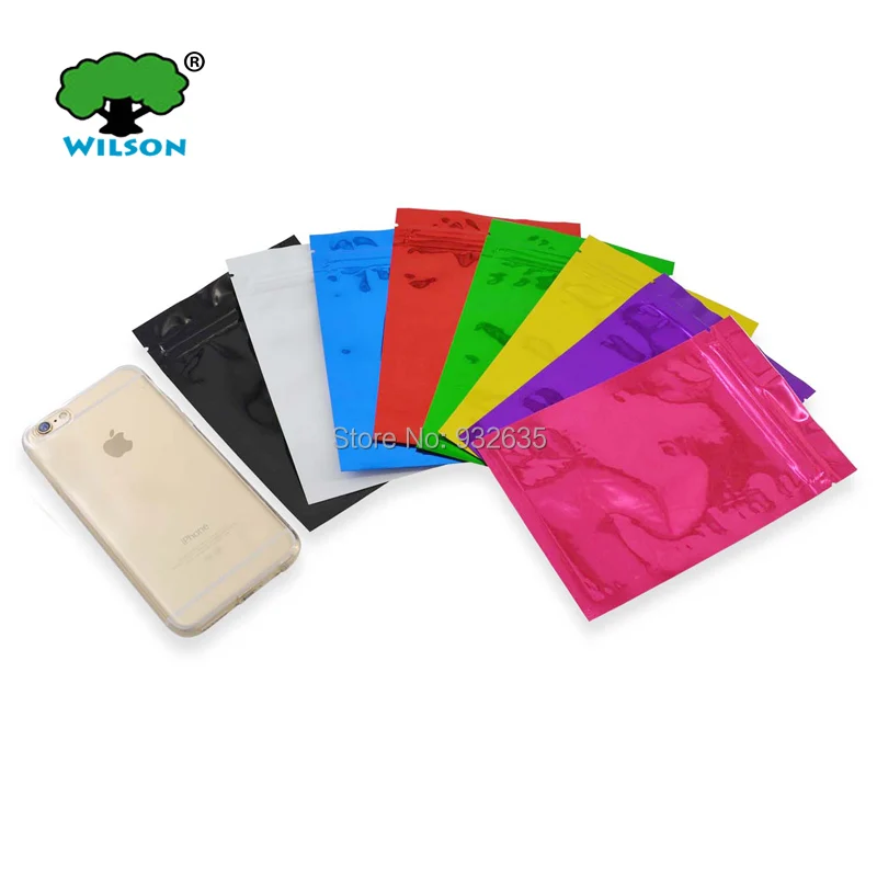 Плотные пластиковые пакеты на молнии 10x15 см (4x6 дюймов) 100 шт. глянцевые цветные