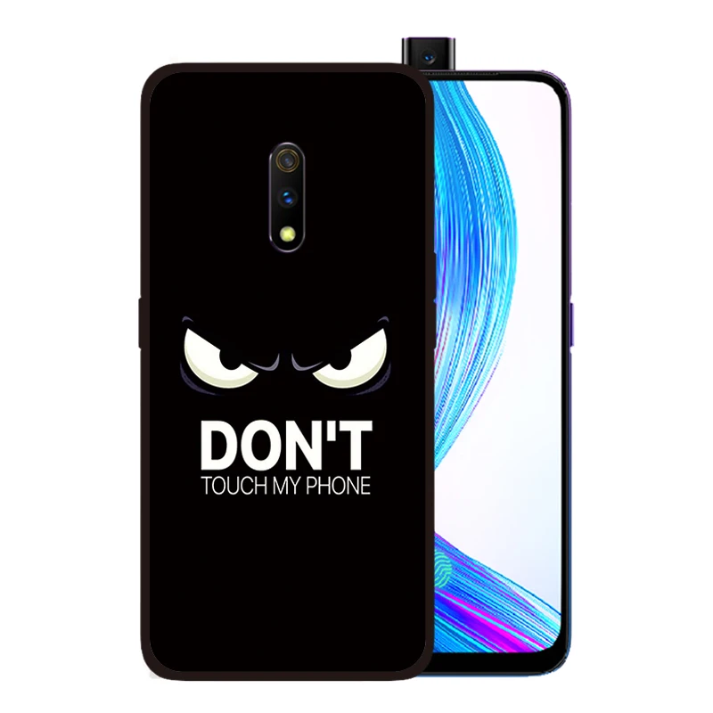 Мягкий силиконовый чехол черного цвета для OPPO Realme X Lite 3 Pro F11 F9 Find Don't Touch My Phone Cover |