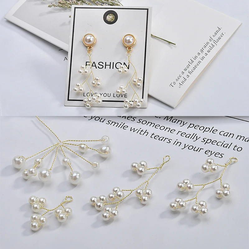 

Refinement 20pcs/lot handmade flower copper/simulated-pearl materials charms diy jewelry earrings/necklace pendants accessory