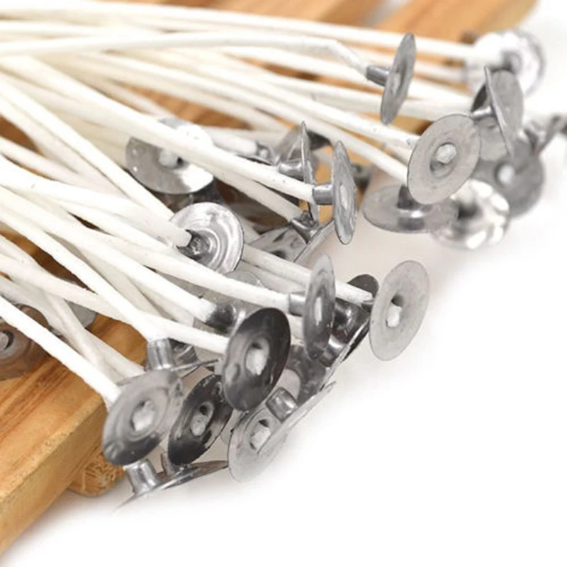 30 шт 10 см 4 дюйма свечи фитили Хлопок ядро предварительно вощеный для