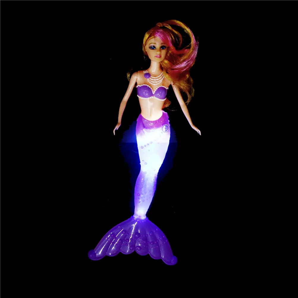 Модная Кукла Русалочка Ариэль, светодиодный светильник, Классическая кукла Анна Ариэль высотой 34 см, игрушка для девочек, подарок на день рождения, Рождество