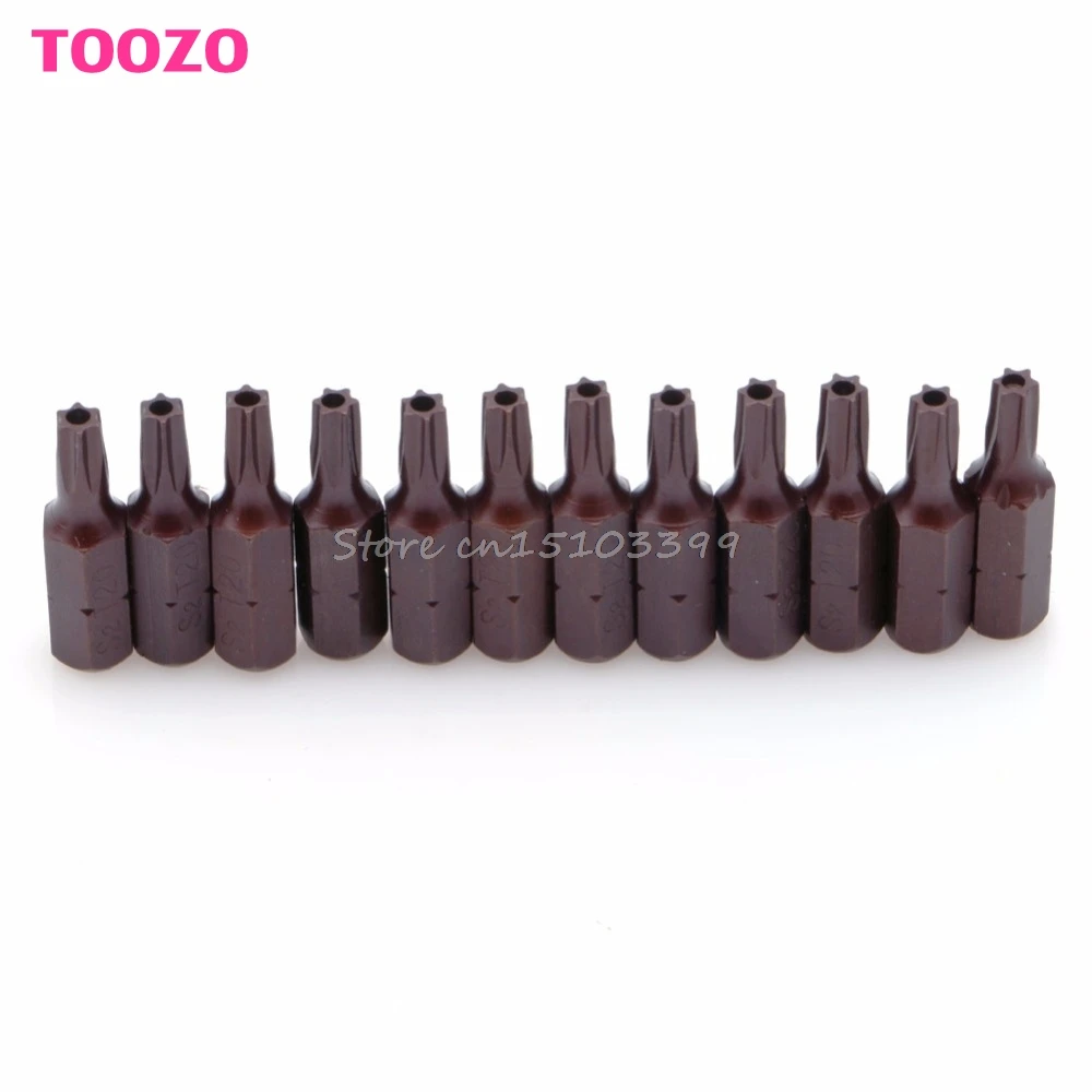 12Pcs 25mm 1/4" Hex Shank Magnetic T20 Torx Security Screwdriver Bits With Hole G08 Whosale&DropShip | Инструменты
