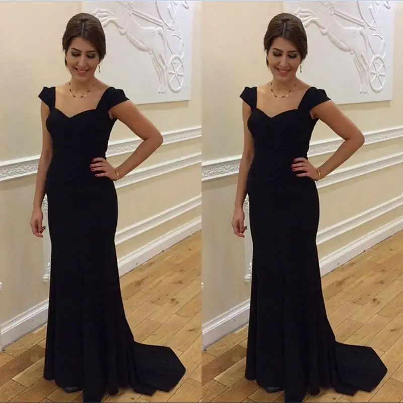 

Женское вечернее платье-русалка, длинное черное платье с рукавами-крылышками, бальное платье ручной работы для выпускного вечера, 2020