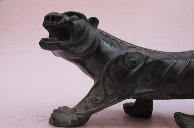 ZSR 001565 Китай классический чистый Бронза Лаки Деньги Тигр Животных Деко Статуя |