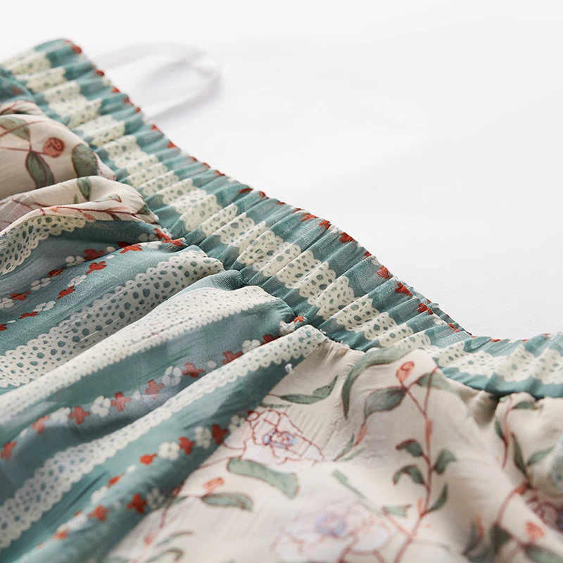 Женская Асимметричная шифоновая юбка ARTKA элегантная с поясом на резинке принтом