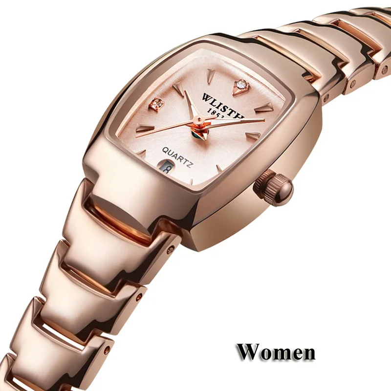 WomenRoseGold Парные часы для мужчин и женщин, кварцевые наручные часы, роскошные брендовые новые модели, женские часы, модные деловые часы для влюбленных - Цвет: WomenRoseGold