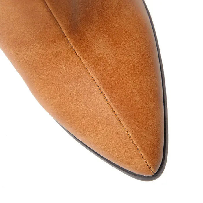 VINLLE 2019 Women Ankle Boots Fashion Shoes Platform Zipper Pointed Toe Elegant Pu Leather Size 34-43 | Обувь