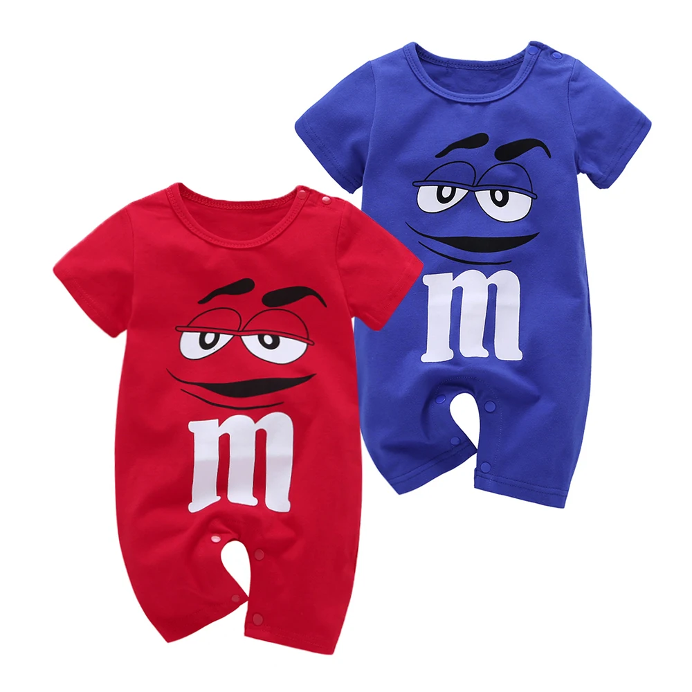 Одежда для маленьких мальчиков и девочек комбинезон с короткими рукавами