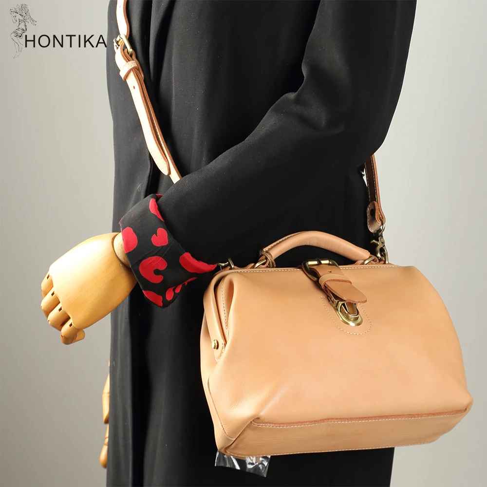 HONTIKA Подлинная Кожаная Сумка топ-ручка Женщины Сумки мужского Плеча Crossbody