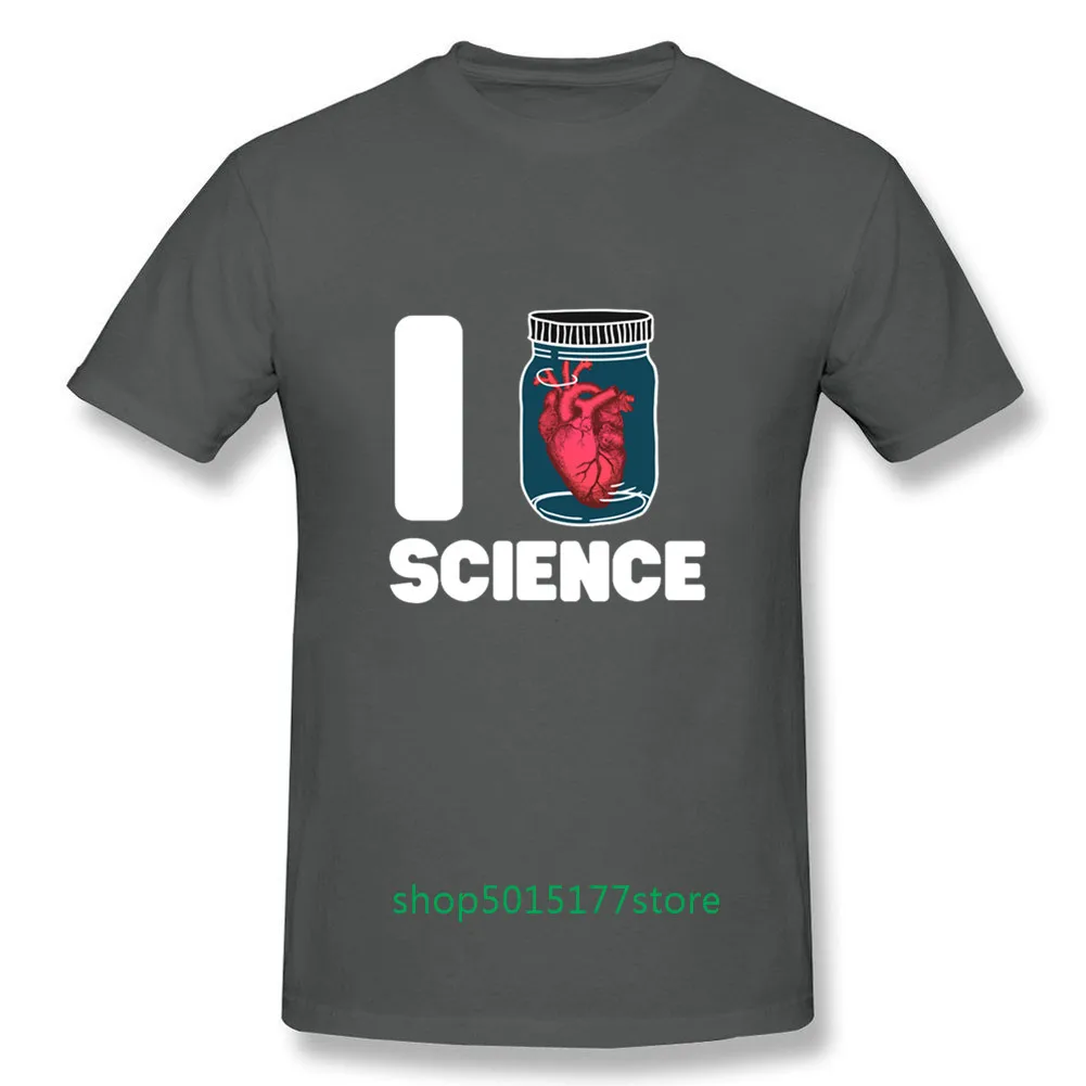 Новейший дизайн мужская футболка с логотипом Science Camiseta Homme I Love Heart короткий рукав