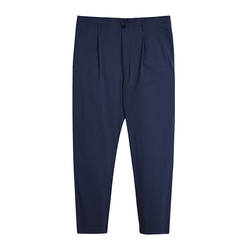AXX901032 dark blue Пионерский лагерь, простые повседневные мужские брюки, хлопковые тонкие прямые брюки, модные свободные однотонные черные/светильник, зеленые мужские штаны AXX901032 - Цвет: AXX901032 dark blue
