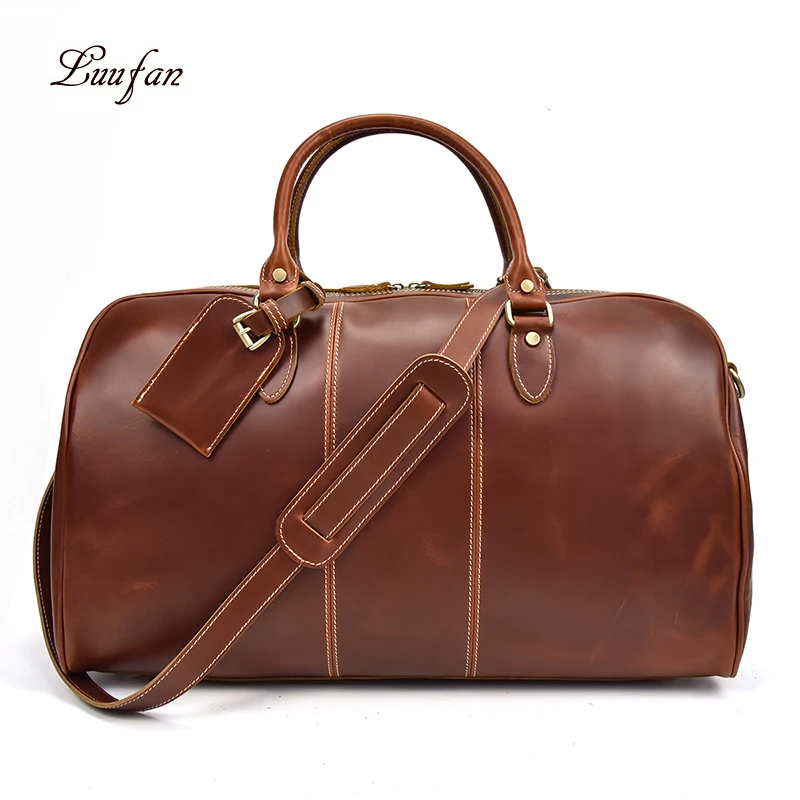 Fashion Women Travel Bag Genuine Cow Leather Big Capacity Travel Duffel Waterproof Luggage Weekend Bag Business Bag Big Tote Red
