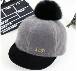 Новая зимняя женская шапка с помпоном из лисьего/лисьего меха и искусственного