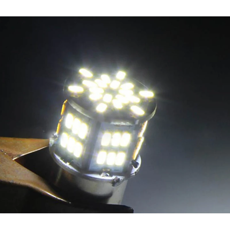 50 шт. Автомобильные светодиодные лампы S25 1156 BA15S 1157 BAY15D 54 Led 3014 SMD дневные ходовые