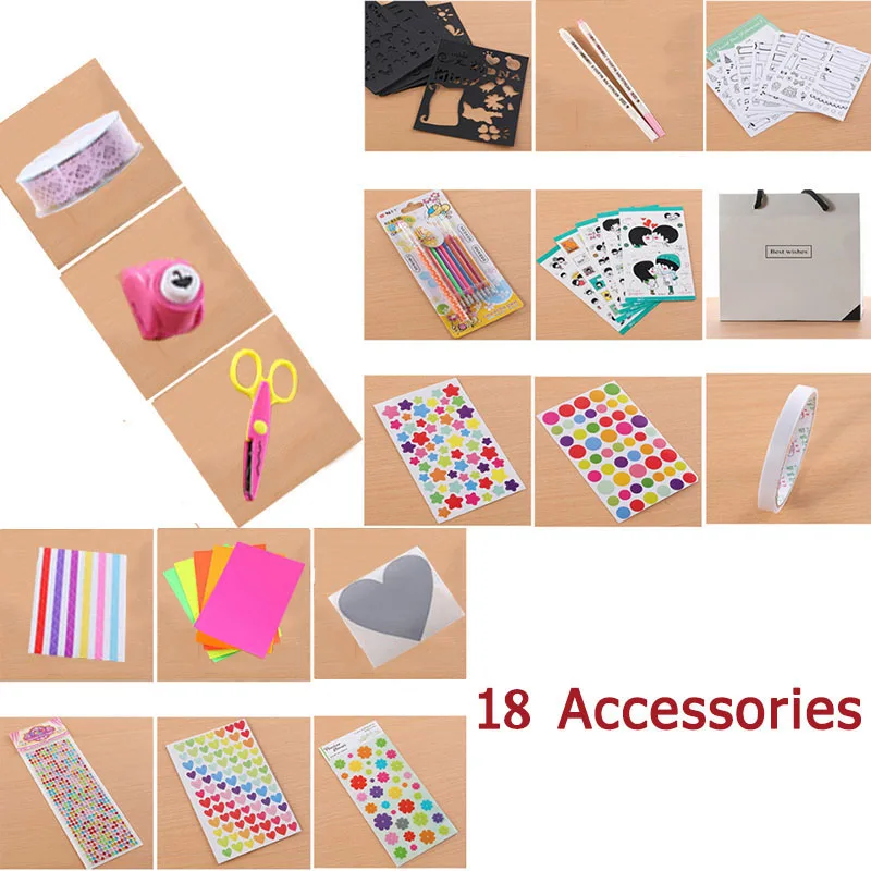 18 Accessories Свадебный подарок Взрывная коробка коробочка с сюрпризом креативные фото наклейки в альбом для свадьбы юбилей скрапбукинга подарок на день рождения сюрприз - Цвет: 18 Accessories