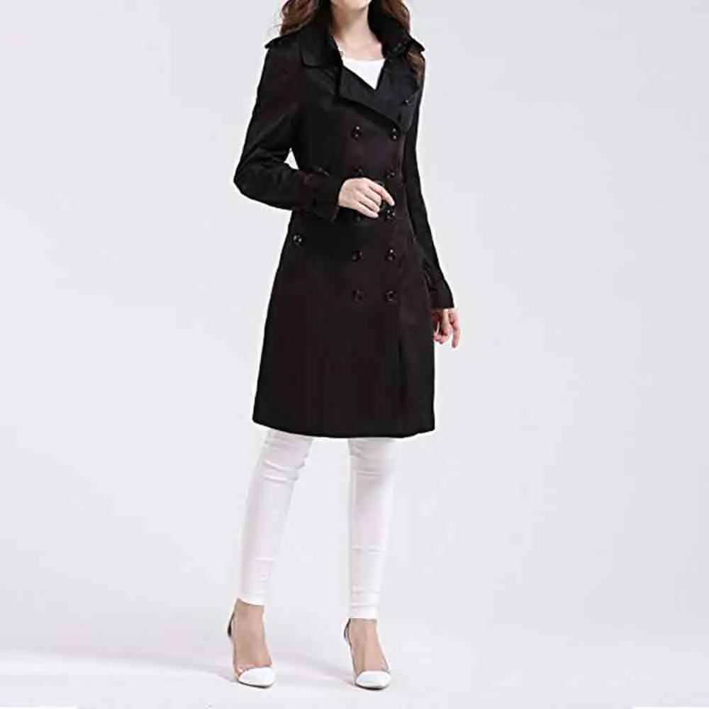 Пальто для женщин двубортное приталенное длинное зимнее пальто Casaco Feminino Abrigos Mujer Осенняя верхняя одежда FB
