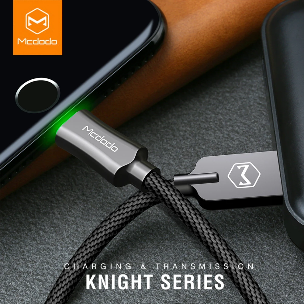 MCDODO USB кабель для iPhone 7 Plus быстрой зарядки Lightning/USB со светодиодом Iphone 8 5S 6 S