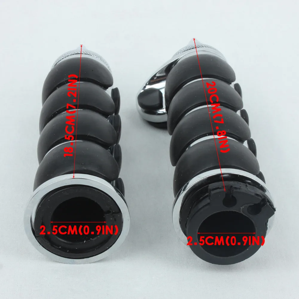 Пара 1 дюйм 25 мм мотоциклетные хромированные черные острые ручки для Harley Honda Shadow VT