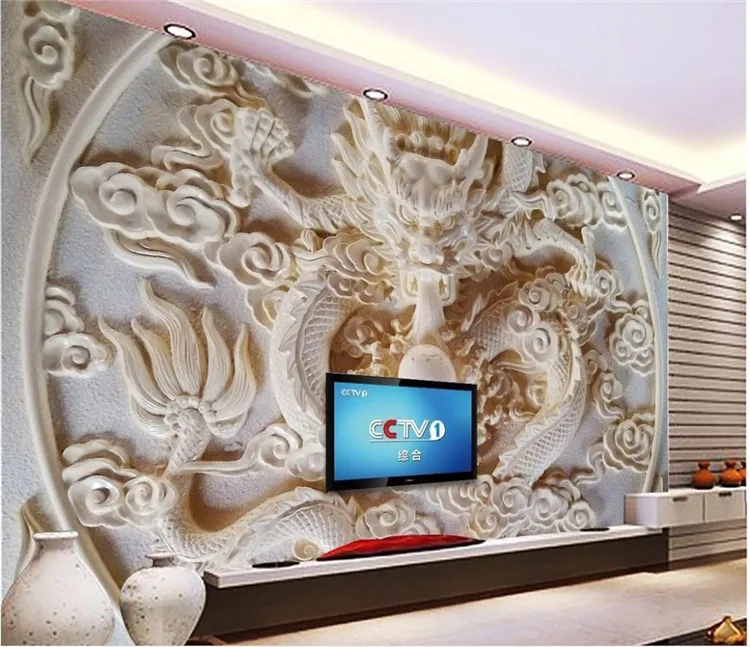 Фотообои на заказ с рельефным изображением дракона 3D стереоскопические обои для гостиной фона | Отзывы и видеообзор -32951909411