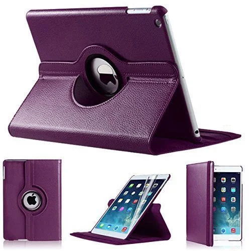 Purple 9,7 чехол для планшета для iPad Air 1 Air1 360 чехол Флип Смарт Магнитная вращающаяся стойка A1474 A1475 чехол для iPad Air крышка 360 стоят - Цвет: Purple