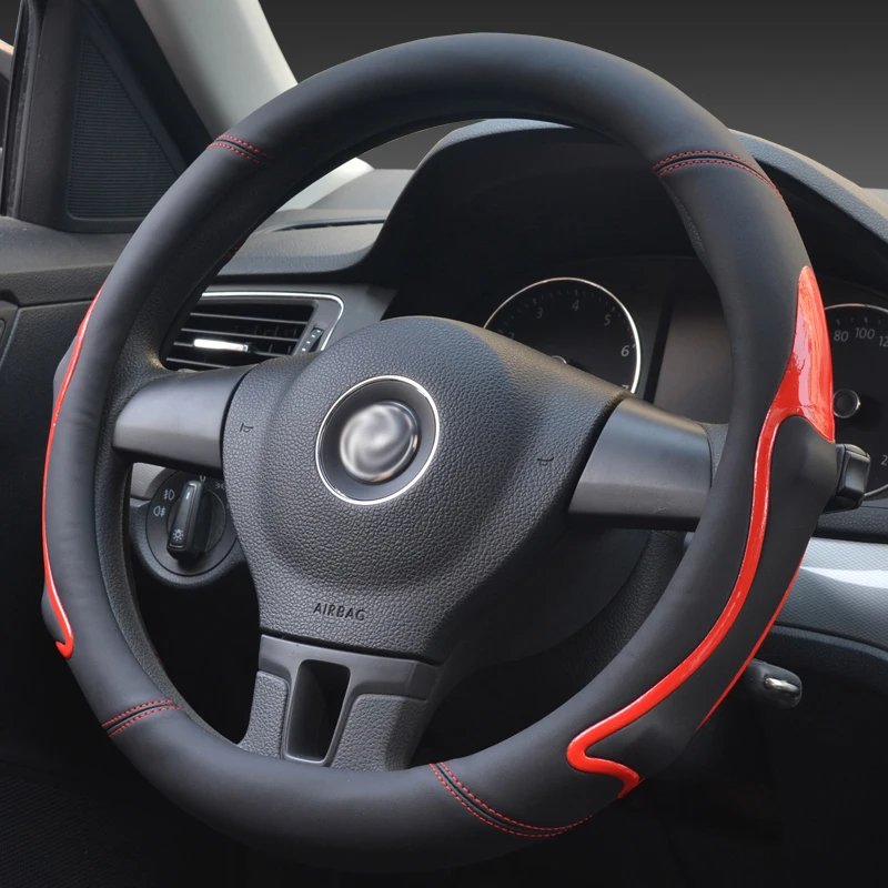 Чехол рулевого колеса автомобиля 38 см хорошая кожа Универсальный Автомобильный