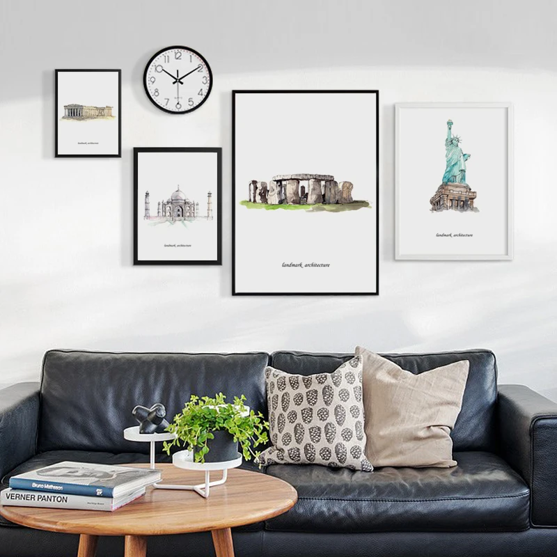 Всемирно известный архитектурный аттракционы пейзаж живопись на холсте