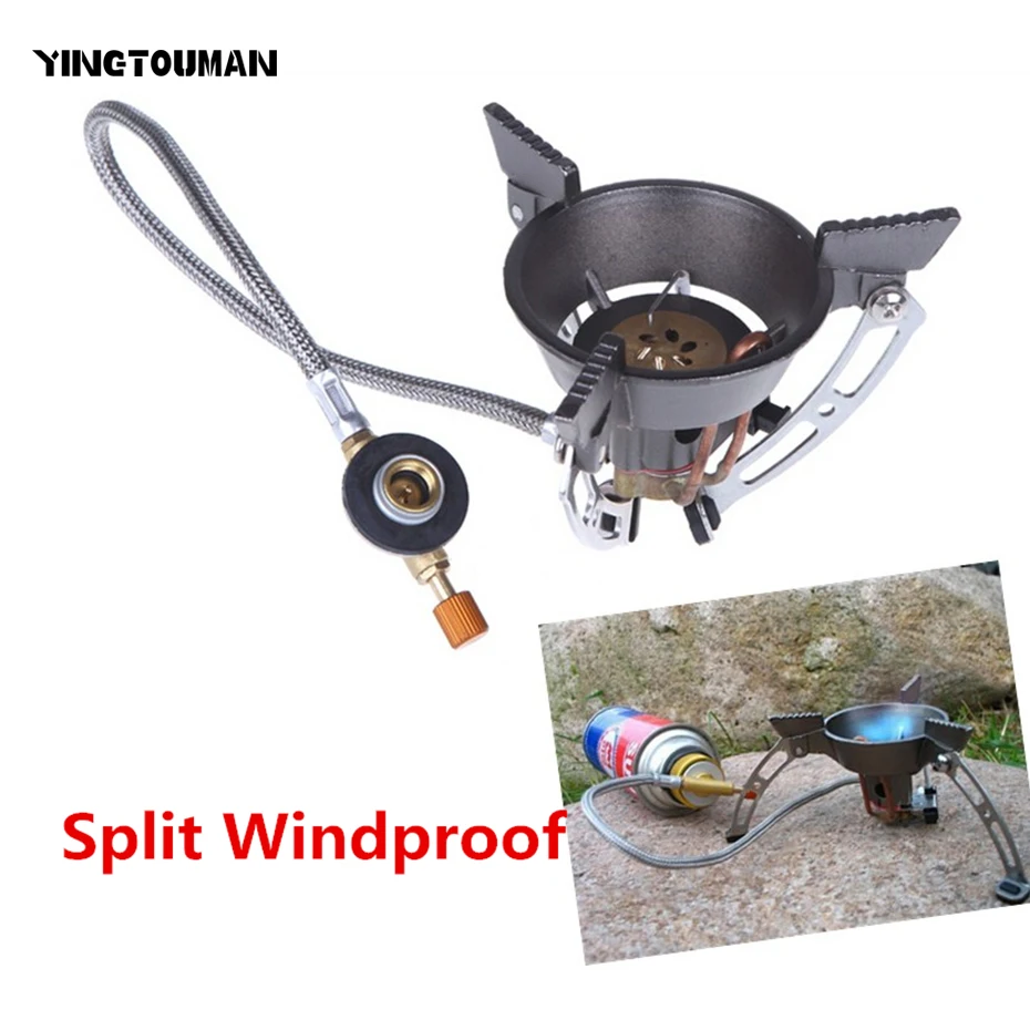 Портативная ветрозащитная газовая горелка на открытом воздухе для кемпинга