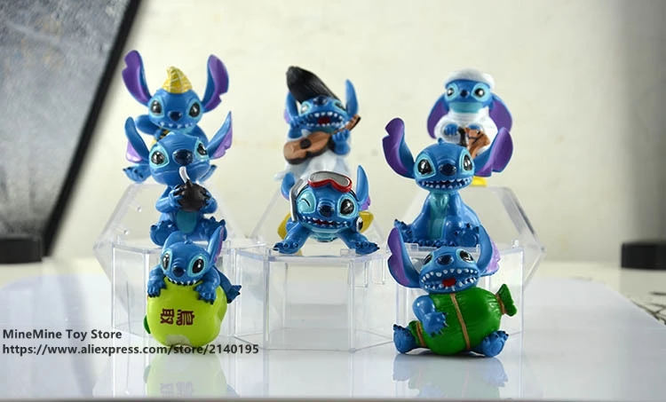 ZXZ Lilo & Stitch 8 шт./компл. 5 см фигурка осанки коллекция украшений аниме игрушка модель