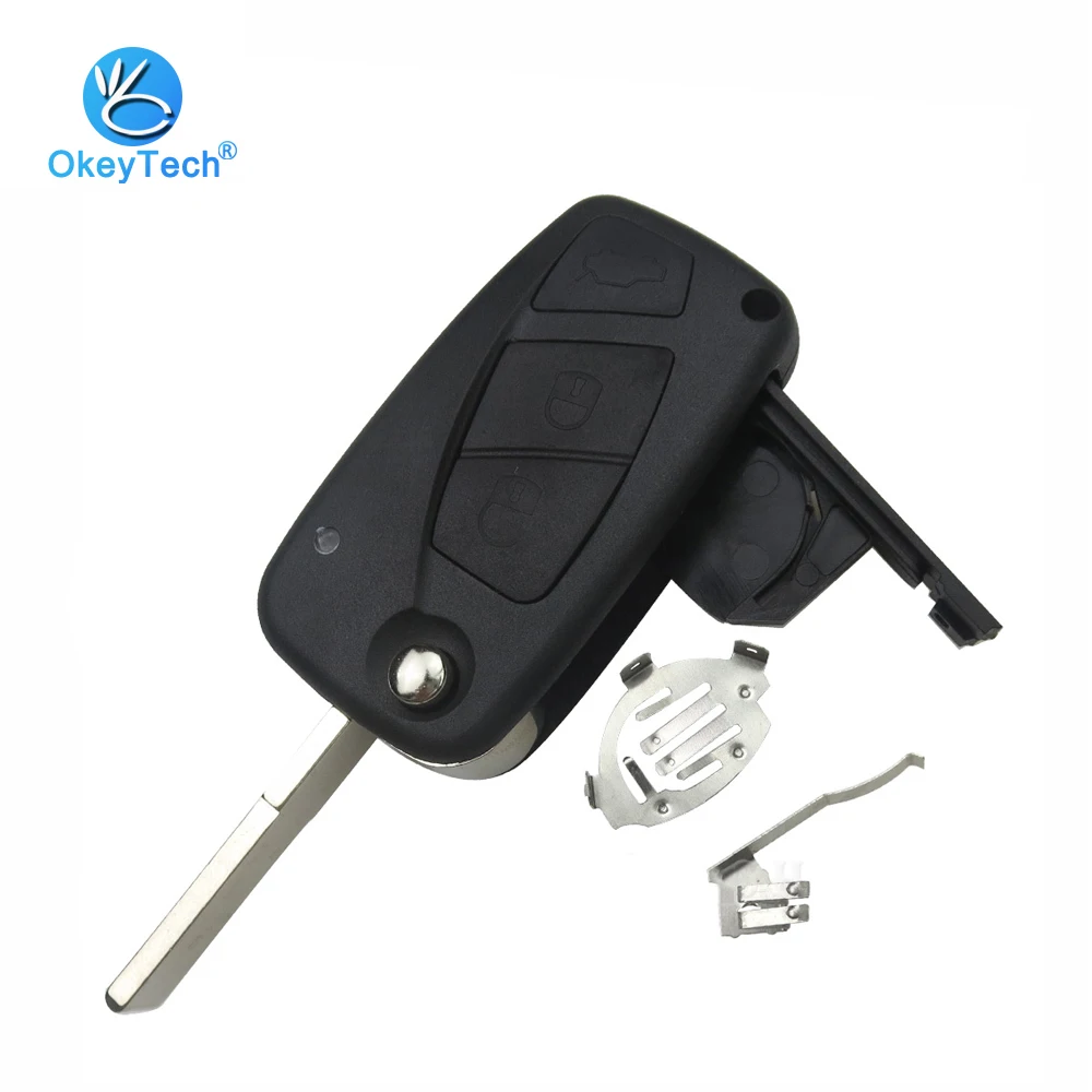 OkeyTech 3 кнопочный раскладной черный чехол для ключа с дистанционным управлением