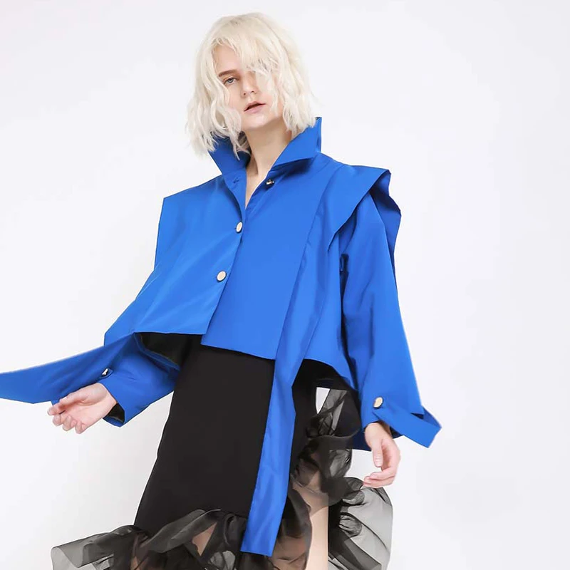 TWOTWINSTYLE, водолазка, куртка, для женщин, пэчворк, нерегулярные, длинный рукав, Женское пальто, Harajuku, осень, мода, одежда, укороченный топ