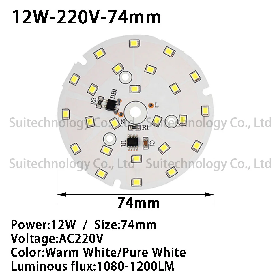 

Светодиодная лампа LCFOCUS SMD2835 12 Вт 74 мм