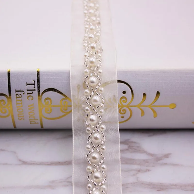 10 ярдов искусственный жемчуг бисером кружевная отделка высокое качество костюм