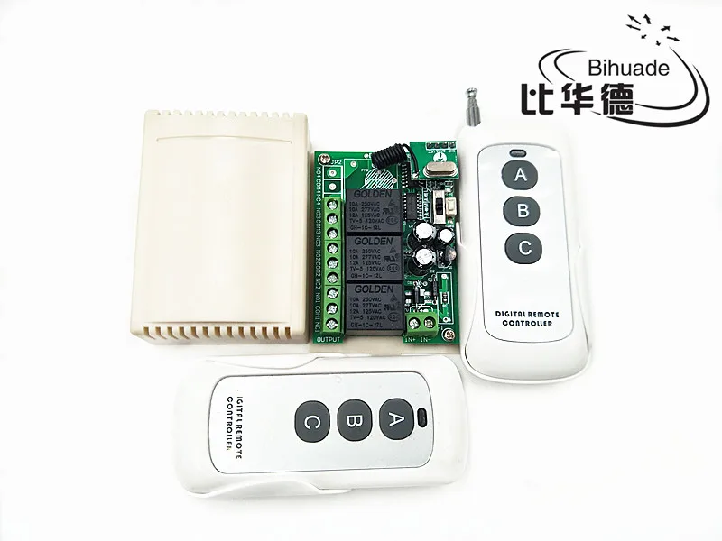 433 МГц Универсальный беспроводной пульт дистанционного управления DC 12 В 3CH